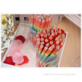 Teenagers rainbow pencil mixing paint colors wooden colored pencils